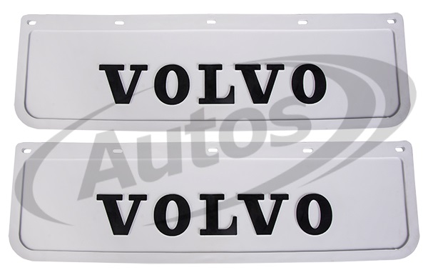 Zástěrka pryžová 600x180 přední, bílá s nápisem VOLVO 