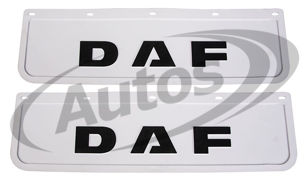 Zástěrka pryžová 600x180 přední, bílá s nápisem DAF