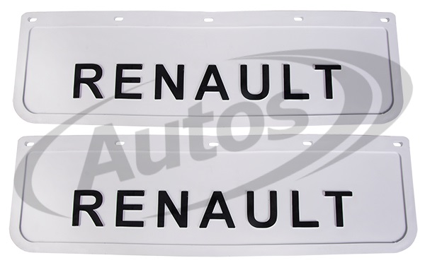 Zástěrka pryžová 600x180 přední, bílá s nápisem RVI