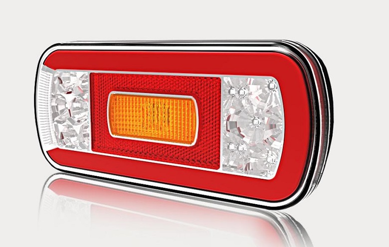 Svítilna zadní 5-dílná 12V/36V LED bez osvětlení SPZ, se světlem zpátečky, kabel 1m