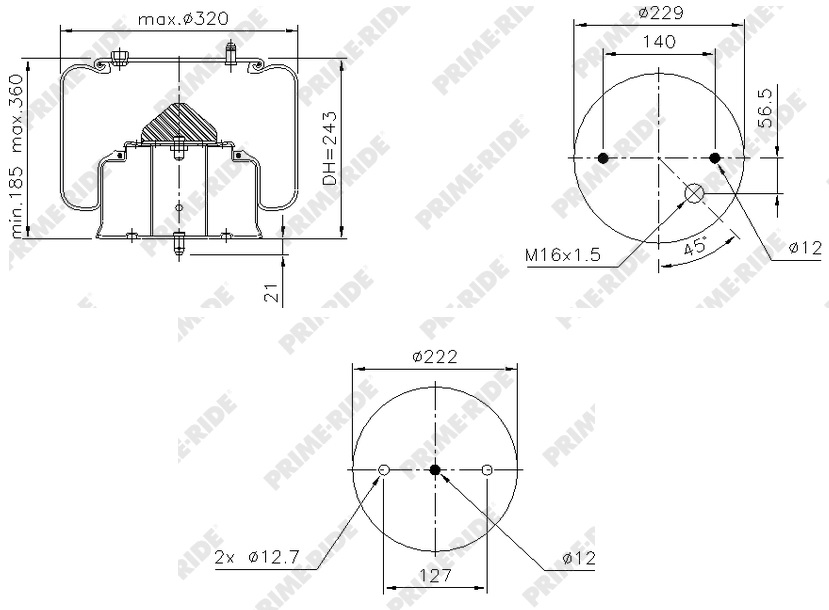 Vlnovec pérování 1R12-814 železný zvon SCANIA 94, 114, 124 144, 164
