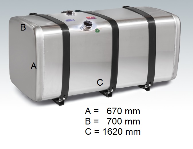 Nádrž paliva 700 l /670x700x1620 Al kompletní SCANIA
