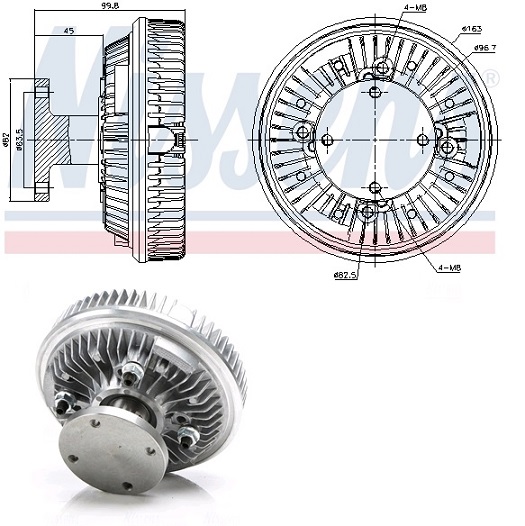 Viskospojka bez ventilátoru VOLVO FL, FL 6 D6A180-TD63ES od 09.1985