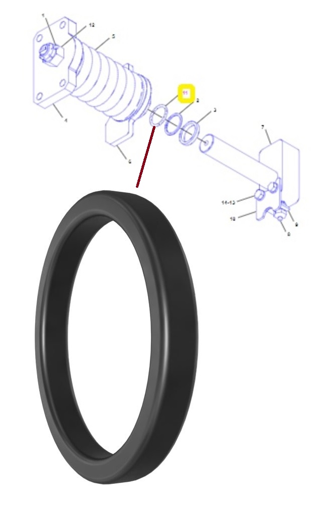 Kroužek těsnící napínače pásu 29,7x*36,70x3,50 CAT MINI 320 321 322 323 324 325 326 328 32