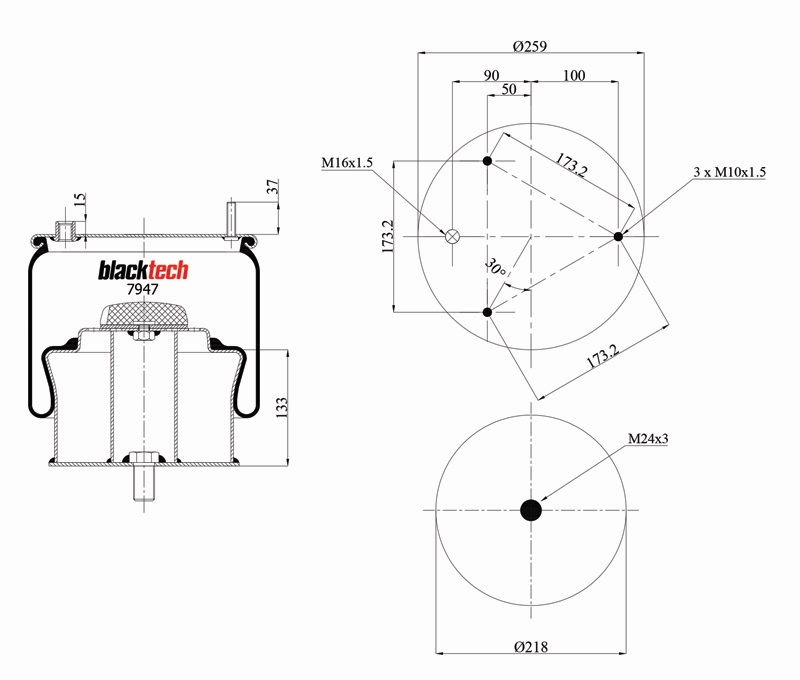 Vlnovec pérování RML 7947C11 železný zvon DAF CF65,CF75,CF85,LF45,LF55,XF95,XF105