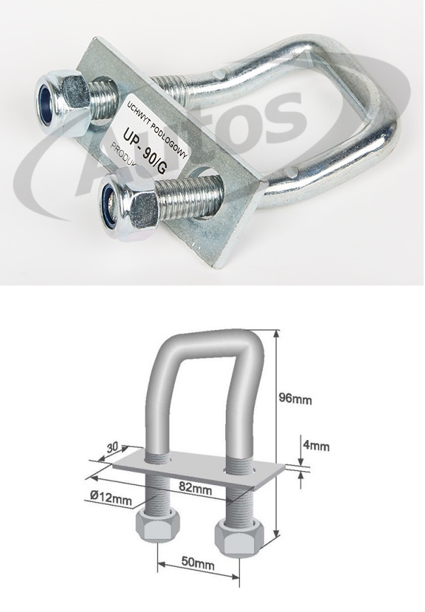 Oko kotvící do podlahy - třmen 96mm /zahnuté/ max.tažná síla 800kg