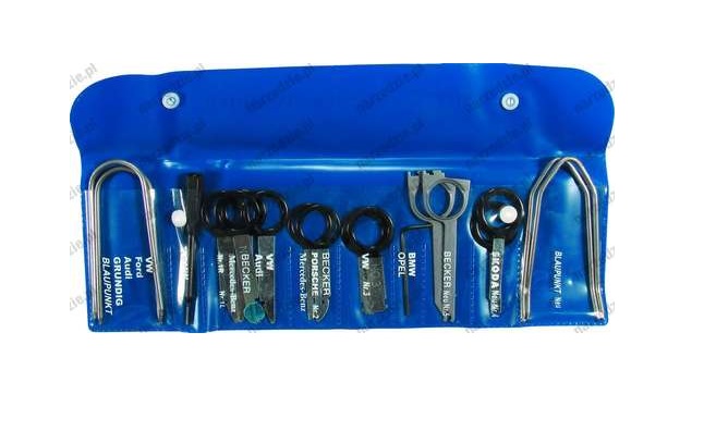 Přípravek /kleště pro demontáž rádia - sada 20 ks /AUDI,BMW,FORD,OPEL,MERCEDES,ŠKODA