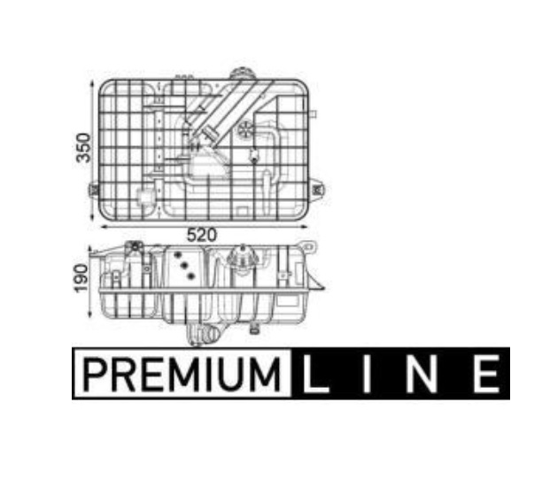 Nádrž expanzní 520x350x190 / 8,3 l MERCEDES Actros MP4/ Arocs/ Antos Euro 6