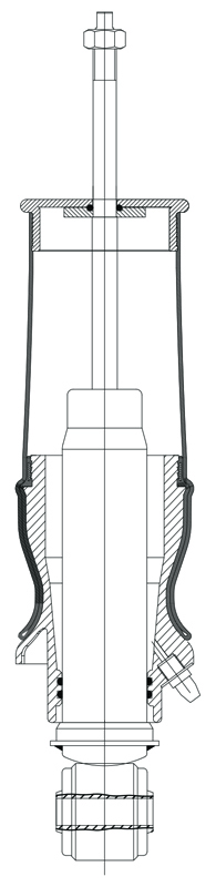 Tlumič pérování kabiny zadní I/O s vlnovcem  SCANIA P,G,R,T