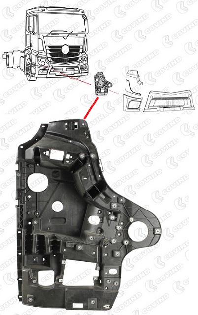 Držák hlavního světlometu vnitřní P MERCEDES Actros MP4 Classic Space/ MP5 Stream Space