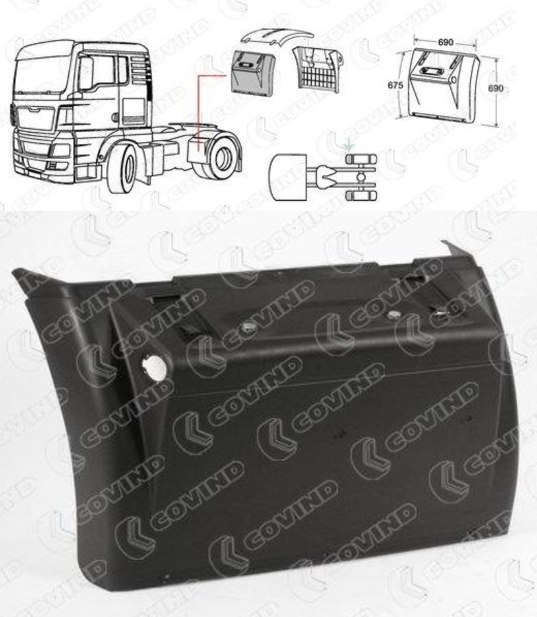 Blatník zadní - přední díl L/P MAN TGA od 04.2000, TGX od 09.2007, TGS od 09.2007