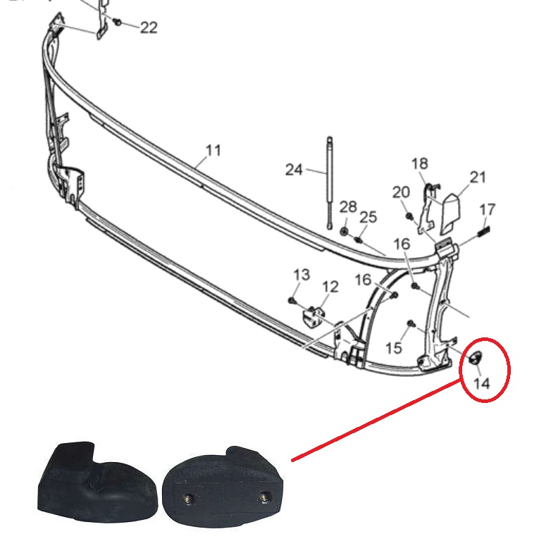 Vodítko masky SCANIA P,G,R Euro 5