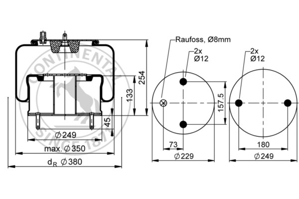 Vlnovec pérování kompletrní - železný zvon PN SCANIA P,G,R,T ARA950