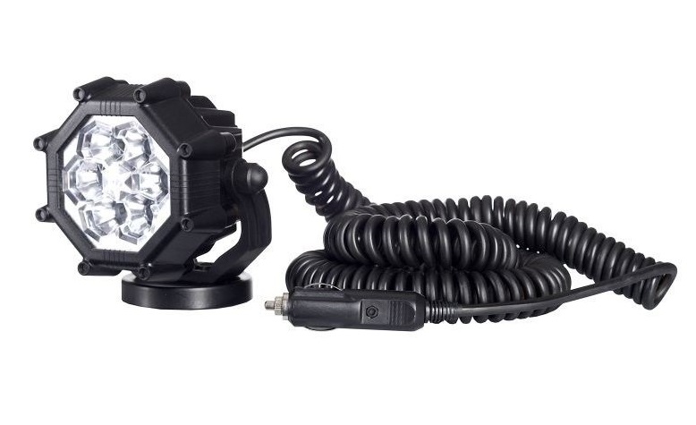 Světlomet pracovní 12V/24V 6xLED 20W/1800lm magnetický, kabel 8m - do zásuvky