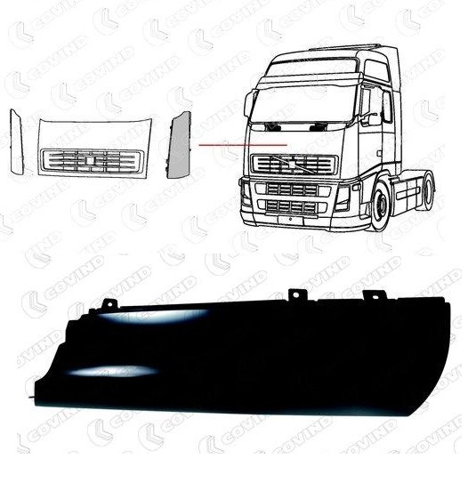 Roh kabiny vnější  L VOLVO FH16 do 2006, FH od 2005 do 2012, FH12 od 2001 do 2005