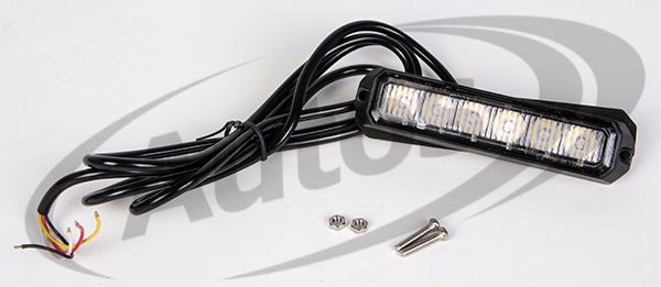 Svítilna poziční stroboskopická 12V/24V 6xLED oranžová, kabel 1,5m