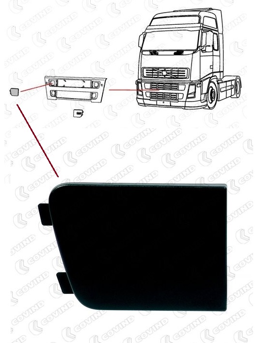 Kryt masky kabiny P horní VOLVO FH12/FH16 od 08.1993, FH od 09.2005