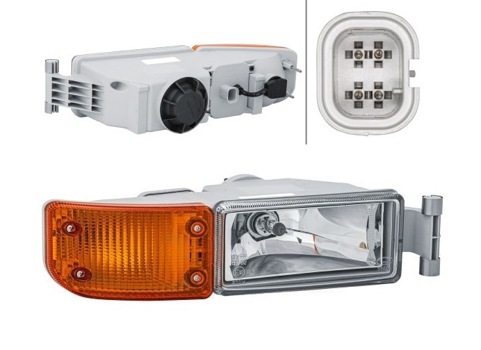 Svítilna dálková se směrovkou a mlhovkou 24V /H4+P21W/ P MAN TGS/TGX, TGL/TGM, TGA