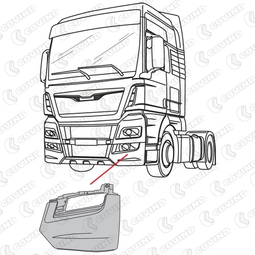 Nárazník přední spodní s otvorem na mlhovku MAN TGX