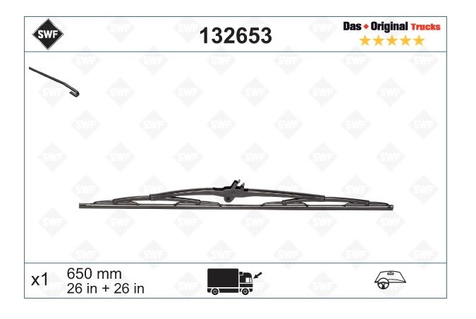 Lišta stěrače 650mm/12x4mm VALEO RVI T,C,K Gama, VOLVO FH4, FH16 od 08.1993