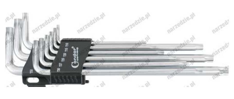 Klíč TORX 90° - sada 9 ks T10, T15, T20, T25, T27, T30, T40, T45, T50/ délka 90-220mm
