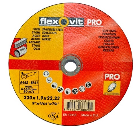 Kotouč řezný na ocel 230x1,9x22mm FLEXOVIT PRO