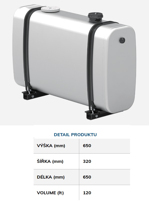 Nádrž oleje hydrauliky 120 l /320x650x650 Al kompletní