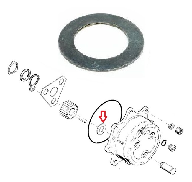 Podložka satelitu náboje kola 34,6x55x1,5 diferenciálu PN CARRARO CASE 570ST/580G/580K