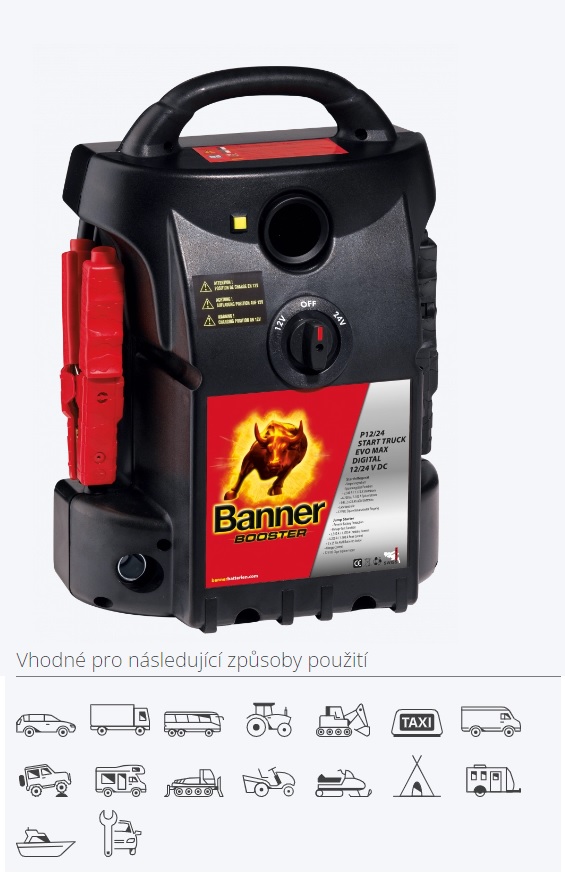 Zdroj startovací pomocný 12V/24V 2340A/1170A  Banner P12/24 Start Truck Evo Max