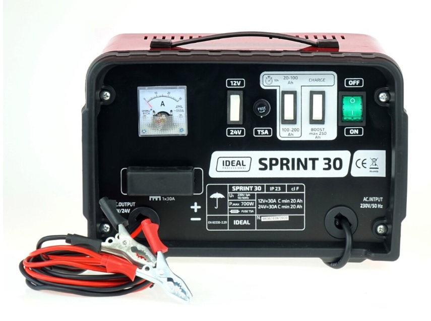 Nabíječka autobaterie IDEAL SPRINT 30 12V/24V 230V/50Hz 30A/ 92Ah-250Ah