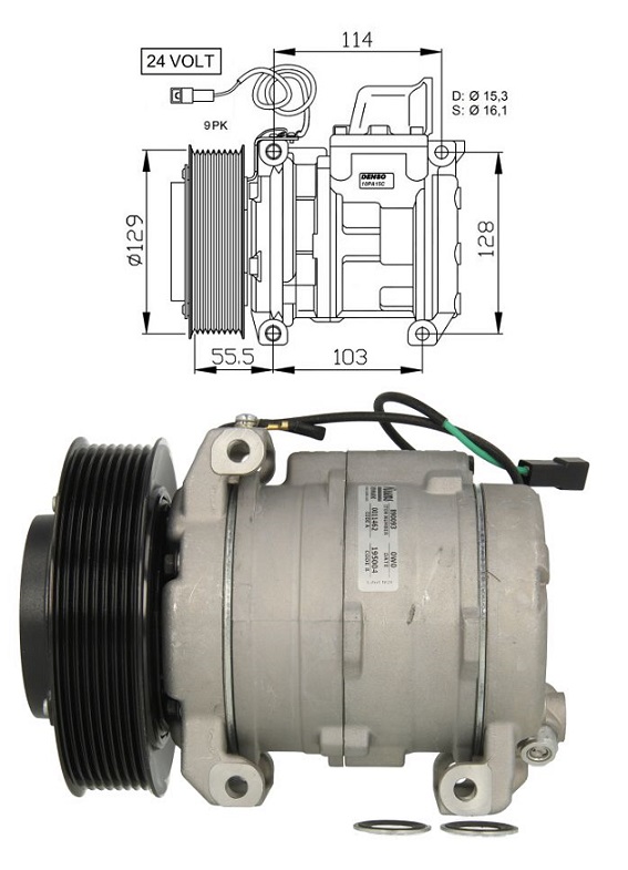 Kompresor klimatizace MERCEDES Actros MP4, Arocs, Atego 3 OM470.903-OM936.910 od 07.2011