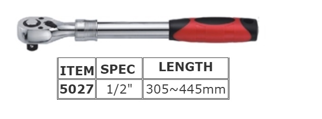 Ráčna obousměrná 1/2" teleskopická 305mm-445mm s kloubem