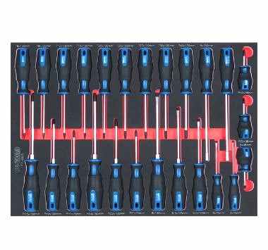 Sada nářadí do vozíku - šroubováky 25ks / plato 390x375mm/