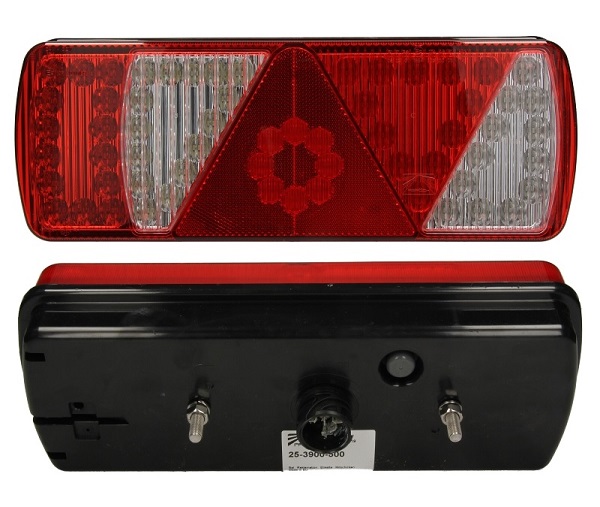 Svítilna zadní L ECOLED 24V s trojúhelníkem /směr,mlha,zpátečka,brzda/konektor 7pin