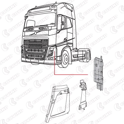 Kryt hlavního světlometu boční L VOLVO FH Euro 6