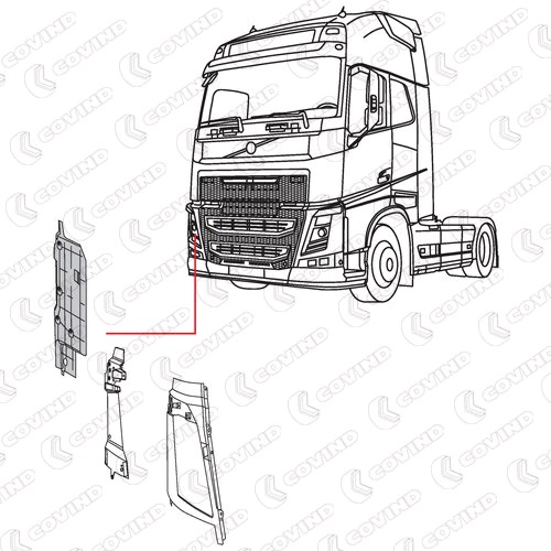 Držák krytu hlavního světlometu P VOLVO FH Euro 6