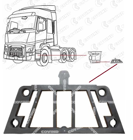 Nášlap schodu kabiny - spodní L/P RVI Gama T Euro 6