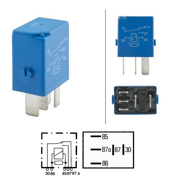 Relé pracovního produ 12V 20/35A 5 pin JCB, LIEBHERR