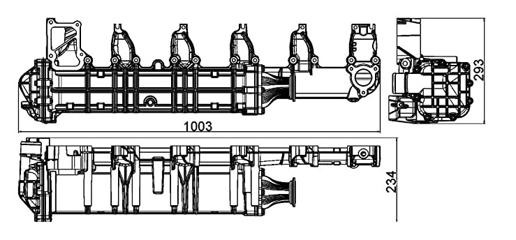 Chladič výfukových plynů EGR 593x153x146 MERCEDES Actros MP4, Antos, Arocs