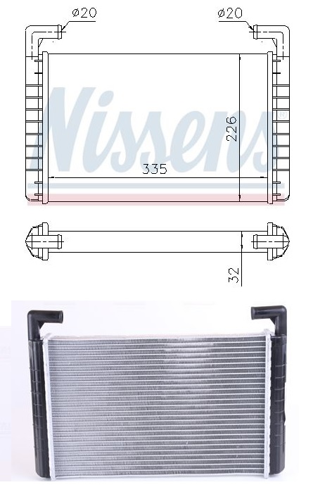 Vložka topení 335x226x32 RVI Magnum AE385/390/420/430/470/520/560 DXi12 440/480 E.Tech 40