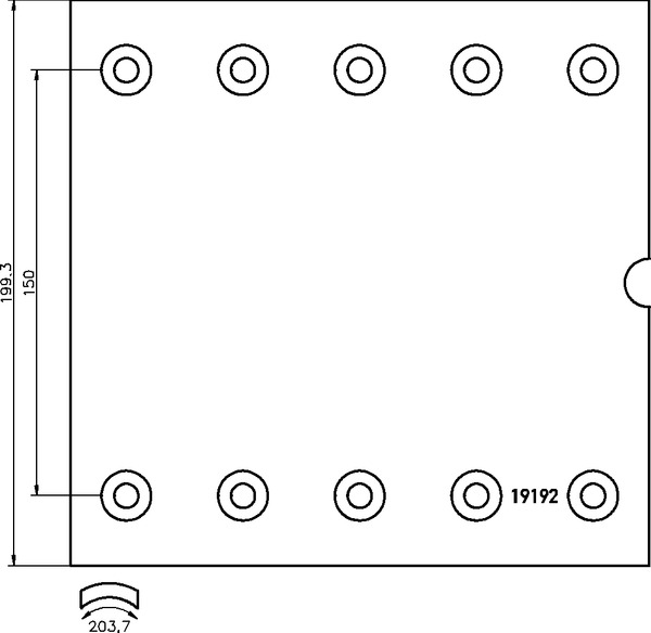 Obložení brzdové 19192.0 Textar 420x200 BPW  EHZ 10010-3