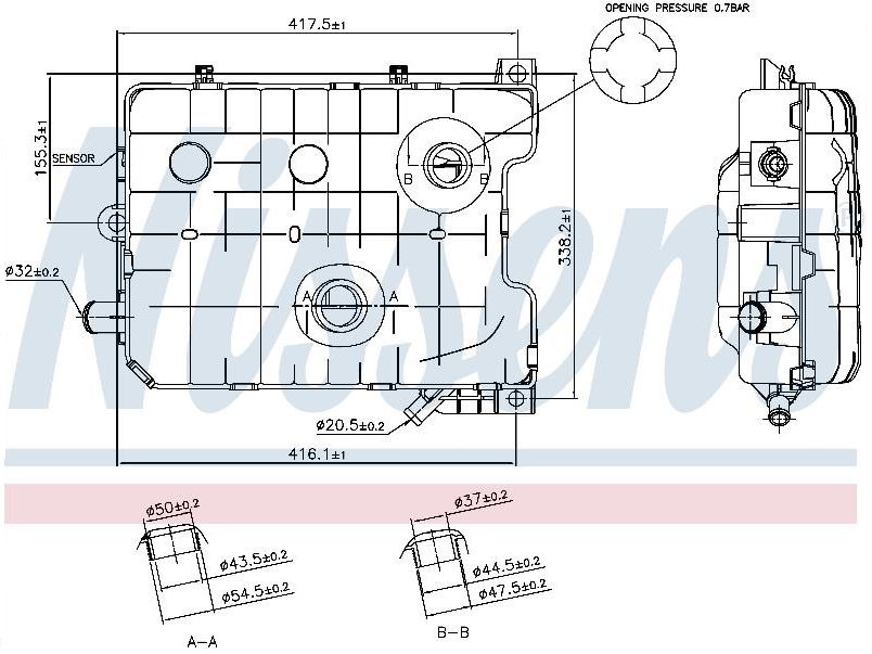 Nádrž expanzní 10,5l RVI Premium 2, Midlum, Kerax