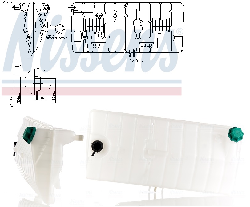 Nádrž expanzní 743x321x108 MAN F2000, E2000 D2865/D2866/D2876