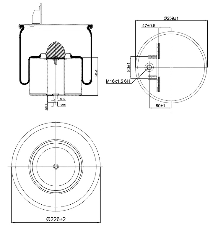 Vlnovec pérování se železným zvonem VOLVO FH, FM