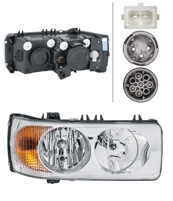 Světlomet hlavní 24V /P21W,H7/H1,W5W,H7/ P DAF CF65, CF75, CF85, LF45, LF55, XF95, XF105