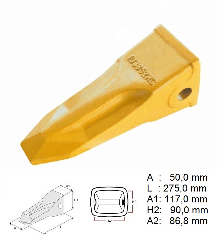 Zub skalní tvrzený - korunka CATERPILLAR systém J400