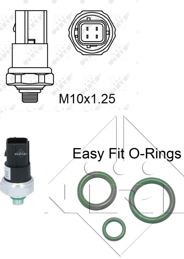 Snímač tlaku chladiva klimatizace 24V/M10x1,25/4pin RVI Kerax, Premium 2