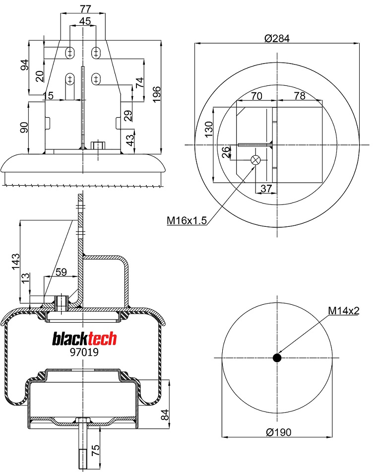 Vlnovec pérování kompletní - železný zvon IVECO E.Tech . E.Star., Stralis od 02.2002
