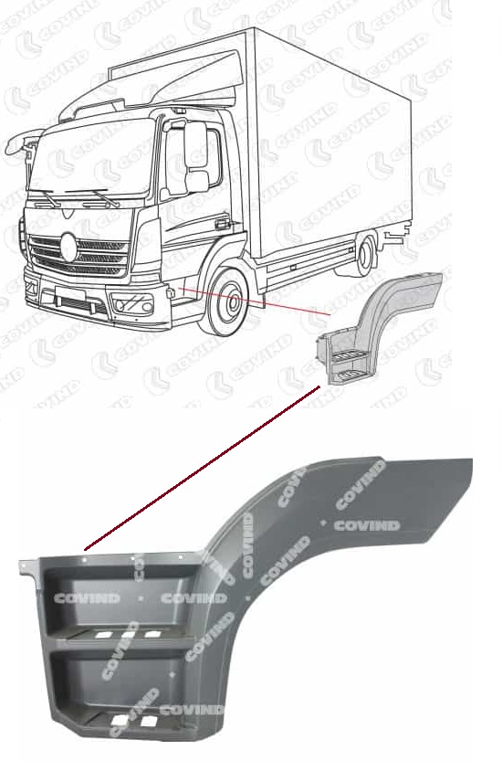 Schod kabiny L MERCEDES Atego Euro 6