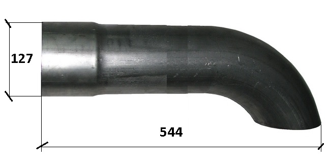 Trubka výfuku koncová 544mm DAF 75CF, CF75, CF85, XF105, XF95 MX265-XF355M 07